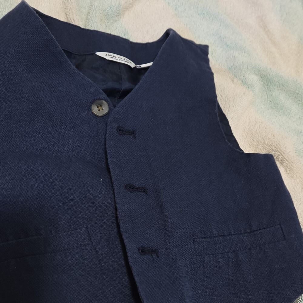 Janie and Jack Formal Special Occasion Solid Blue Suit Vest 18-24 Months